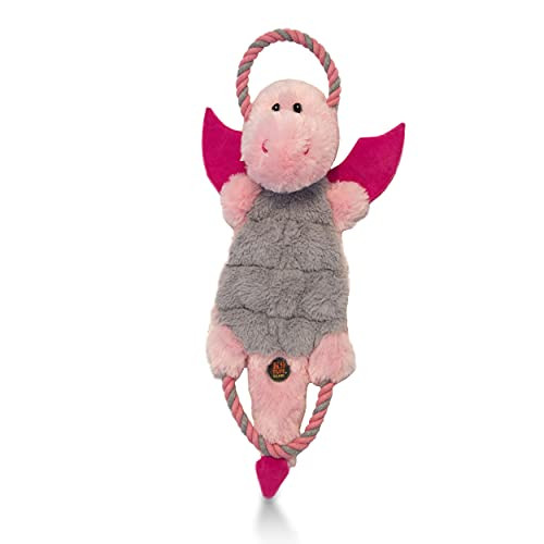 Charming Pet Magic Mats Pink Dragon Interactive Plush Squeaky Dog Tug Toy