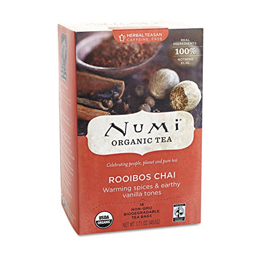 Numi 10200 Organic Teas and Teasans 1.71oz Rooibos Chai 18-Box
