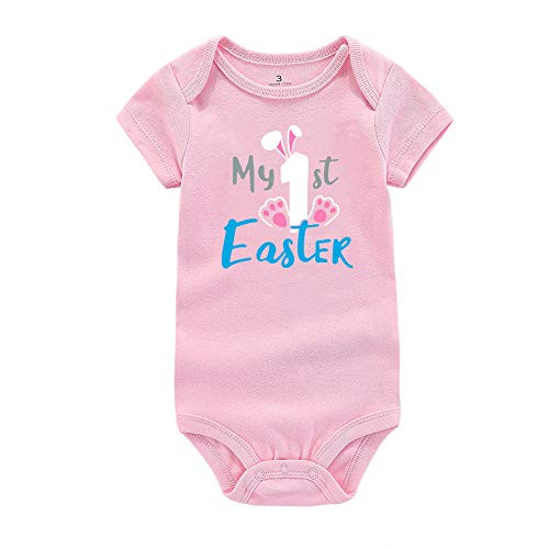Newborn Infant Baby Bodysuit Happy Easter-My 1st Easter Romper Outfit Cute Bunny Jumpsuit Clothes -My 1st Easter-B 0-3 Months-