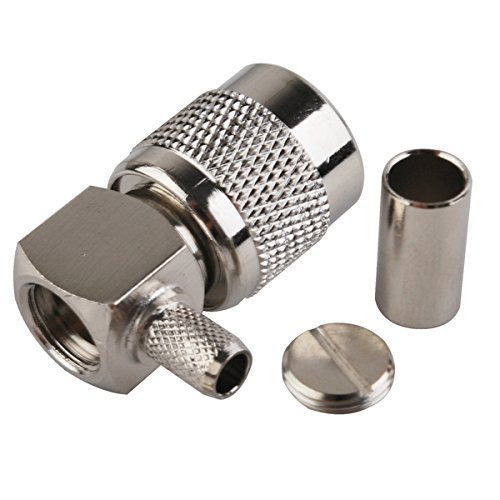 2pcs Rf Coaxial Cable Connector Tnc Male Right Angle Crimp for Rg58 RFC195 Rg400 Electronics Wiring Ships from USA