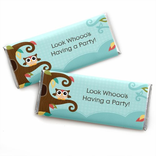 Owl - Candy Bar Wrappers Baby Shower or Birthday Party Favors - Set of 24 Owl - Candy Bar Wrappers Baby Shower or Birthday Party Favors - Set of 24