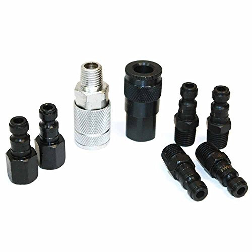 Interstate Pneumatics CA440KIT-2 1-4" NPT Threads Air Hose Quick Disconnect Automotive Steel Coupler and Plug Kit -Male  and  Female-