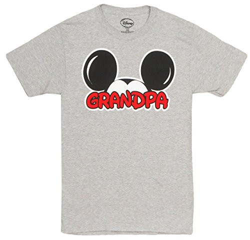 Disney Adults Mickey Mouse Grandpa Fan Grey Small T-Shirt
