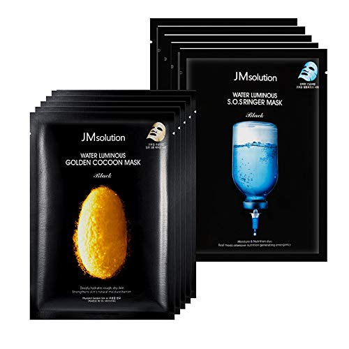 10pc Bundle- JMsolution -Water Luminous Golden Cocoon Mask Black and S.O.S Ringer Mask Black