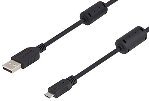 L-COM U2A00003-05M USB Cable w-Ferrite USB Type A Plug Micro USB Type B Plug 500 mm 1.64 ft USB 2.0 Black