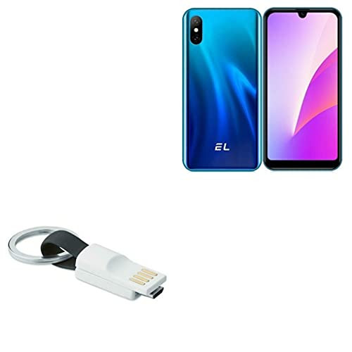 Cable for E and L D58 -Cable by BoxWave- - Micro USB Keychain Charger Key Ring Micro USB Cable for E and L D58 - Jet Black