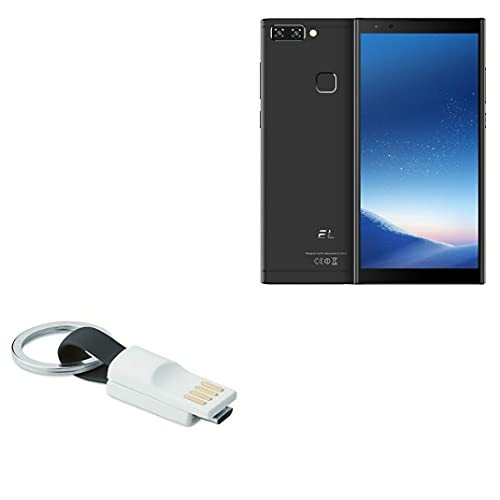 Cable for E and L K20 -Cable by BoxWave- - Micro USB Keychain Charger Key Ring Micro USB Cable for E and L K20 - Jet Black