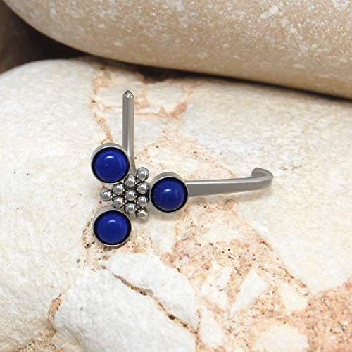 Nose Stud Surgical Steel - Nose Ring 22g 20g 18g 16g - L Bend Nostril Piercing Jewelry - Nose Piercing - Lapis Lazuli Nose Stud Ring