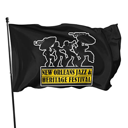 Grhtm 3x5 Flag New Orleans Jazz  and  Heritage Festival Indoor-Outdoor Banner Decorative Flag 100? Polyester Flag