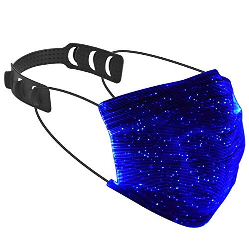 LED Light up Face Mask 7 Color Lights USB Rechargeable Glowing Luminous Mask for Party Festival Dancing Rave Masquerade ?black?
