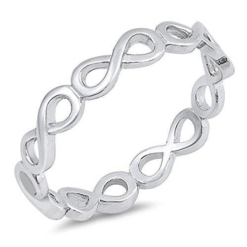 CloseoutWarehouse Sterling Silver Plain Infinity Band Ring Size 7