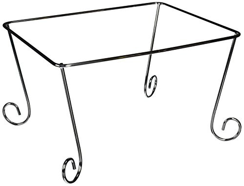 Hanna K. Signature Silver Decorative Half Size Aluminum Pan  1 Pc Chafing Stand Metallic