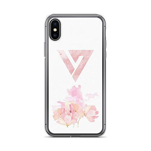 joyganzan Floral Watercolor Seventeen Logo -Kpop- Case Cover Compatible for iPhone -X-XS-