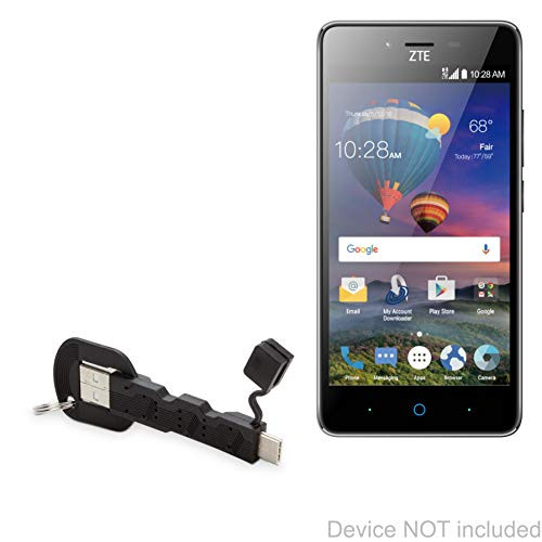 ZTE ZFive L LTE Cable BoxWave -USB Type-C Keychain Charger- Key Ring 3.1 Type C USB Cable for ZTE ZFive L LTE - Jet Black ZTE ZFive L LTE Cable BoxWave -USB Type-C Keychain Charger- Key Ring 3.1 Type C USB Cable for ZTE ZFive L LTE - Jet Black