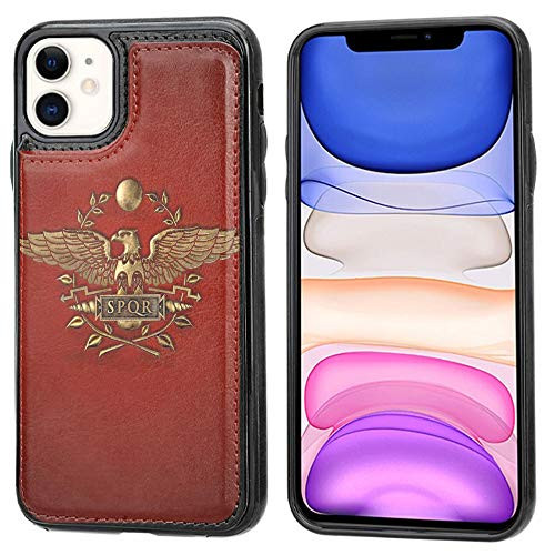 for iPhone 11 Wallet Case iPhone 11 -6.1"- Practical Magnetic Closure Wallet Kickstand Cover Case - Roman Empire R