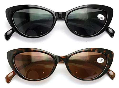 Women's Bifocals Reading Sunglasses Reader Glasses Vintage Outdoor Cateye Pointed Tip -1 Black 1 Tortoise 2.00- Women's Bifocals Reading Sunglasses Reader Glasses Vintage Outdoor Cateye Pointed Tip -1 Black 1 Tortoise 2.00-