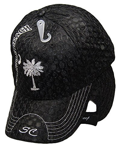 K's Novelties Embroidered Black-White Mesh South Carolina SC Myrtle Beach Ball Hat Cap -TOPW-