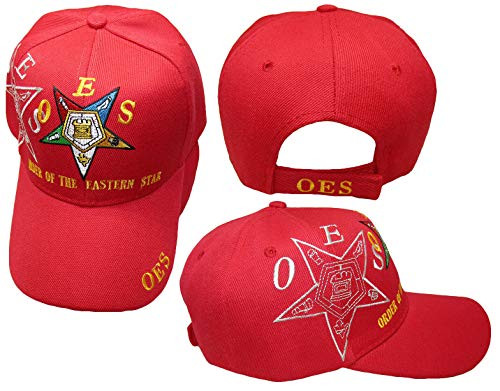 K's Novelties Mason OES Order of The Eastern Star Red 100 percent Acrylic Shadow Embroidered Hat Cap K's Novelties Mason OES Order of The Eastern Star Red 100 percent Acrylic Shadow Embroidered Hat Cap