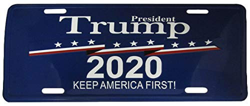 K's Novelties President Trump 2020 Keep America First 6"x12" Aluminum License Plate USA Made