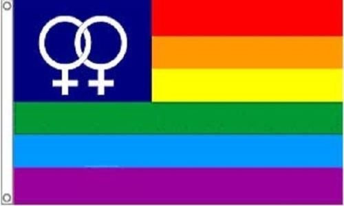New - 3x5 Double Venus Female Lesbian Rainbow Flag 3'x5' Banner Brass Grommets by I.E.Y.online-store