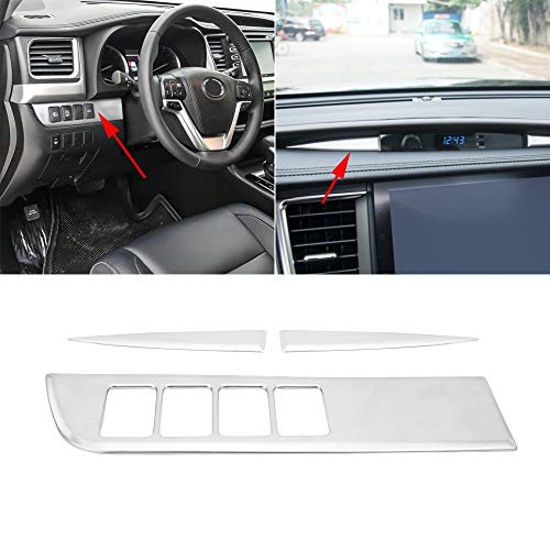 Senzeal ABS Car Interior Central Dashboard Console Cover Trim Frame for Toyota Highlander 2015 2016 2017 2018 2019 3PCS