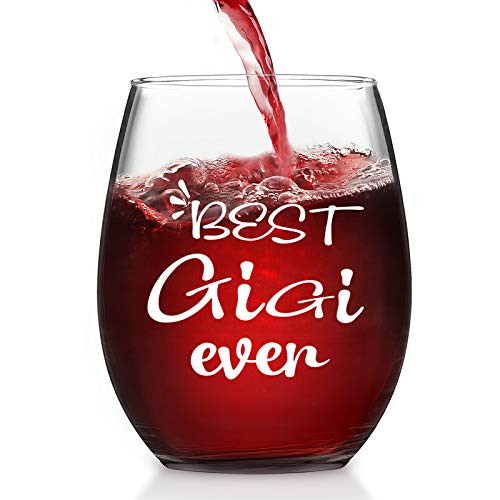 Best GiGi Ever Stemless Wine Glass Mothers Day Gift Christmas Gift Birthday Gift for Women Grandma Grandmother New Grandma Mom Aunt 15 OZ Grandma Stemless Wine Glass Best GiGi Ever Stemless Wine Glass Mothers Day Gift Christmas Gift Birthday Gift for Women Grandma Grandmother New Grandma Mom Aunt 15 OZ Grandma Stemless Wine Glass