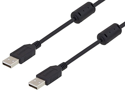 L-COM U2A00001-05M USB Cable w-Ferrite USB Type A Plug USB Type A Plug 500 mm 1.64 ft USB 2.0 Black
