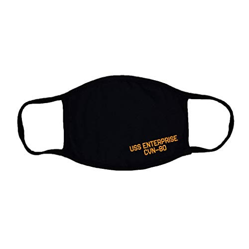 US Navy USS Enterprise CVN-80 Adult Black Face Mask 100 percent Cotton-Washable Reusable-Gerald R. Ford Class Aircraft Carriers