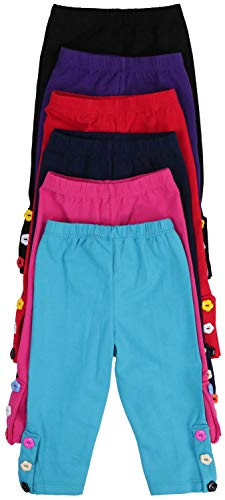 ToBeInStyle Girl's 4 Pack Cotton Full Length Basic Leggings - S