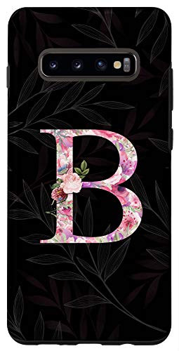 Galaxy S10 plus Cute Flower Letter B Initial Monogram Floral Case