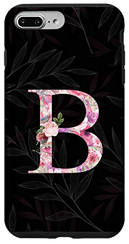iPhone 7 Plus-8 Plus Cute Flower Letter B Initial Monogram Floral Case