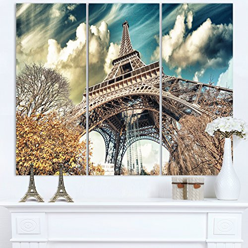 Designart MT7767-3P Street View of Eiffel Tower - Cityscape Digital Art Glossy Metal Wall Art,Yellow,36x28 Designart MT7767-3P Street View of Eiffel Tower - Cityscape Digital Art Glossy Metal Wall Art,Yellow,36x28