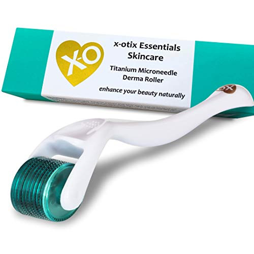 x-otix Derma Roller Cosmetic 540 titanium 0.25mm Face Roller Microneedling Tool Dermaroller Microneedle Roller Microdermabrasion Tool with protective case free eBooks  and  video instruction
