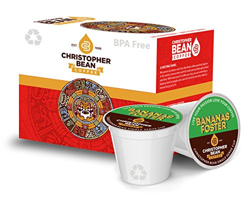 Bananas Foster Single Cup Coffee Christopher Bean Coffee K Cup, For Keurig Brewers (18 Count Box)