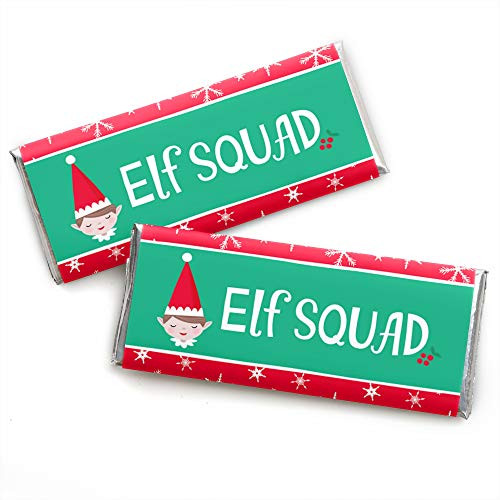 Elf Squad - Candy Bar Wrapper Kids Elf Christmas and Birthday Party Favors - Set of 24 Elf Squad - Candy Bar Wrapper Kids Elf Christmas and Birthday Party Favors - Set of 24