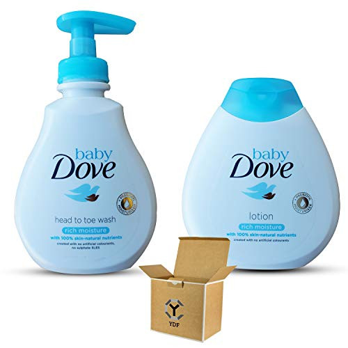 Baby Dove Rich Moisture Bundle Head to Toe Wash and Lotion Set of 2 200ML Each Baby Dove Rich Moisture Bundle Head to Toe Wash and Lotion Set of 2 200ML Each