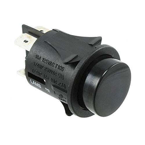 E-SWITCH PR14EC1100 Industrial Pushbutton Switch Off--On- Raised Round DPST PR1 Series Quick Connect IP54