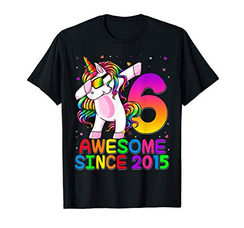 6 Years Old Unicorn Dabbing 6th Birthday Girl Unicorn Party T-Shirt 6 Years Old Unicorn Dabbing 6th Birthday Girl Unicorn Party T-Shirt