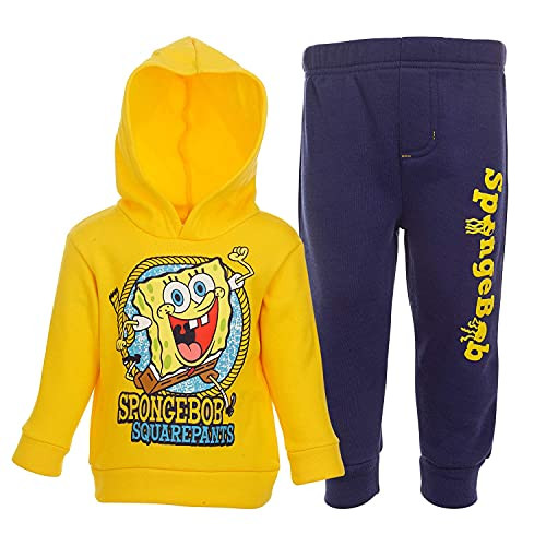 Spongebob Squarepants Big Boys Jogger Hoodie  and  Pants Set Yellow 14-16
