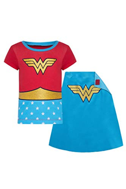 Wonder Woman Baby Girls' Costume Tee Shirt with Cape Red -18 Months-
