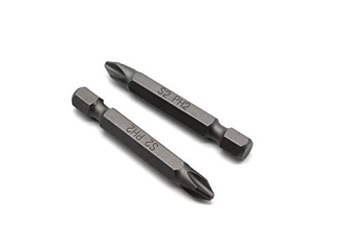 TEMO 25 pc PH2 Impact Ready Phillips Screwdriver 2 Inch -50 mm- Length Insert Bits Hex Shank with Quick Release Slot