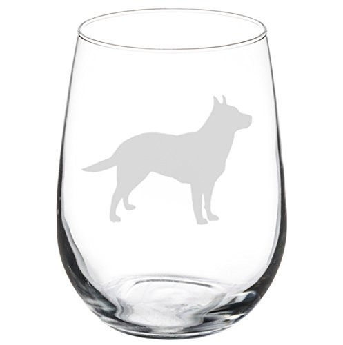 Wine Glass Goblet Australian Cattle Dog -17 oz Stemless-