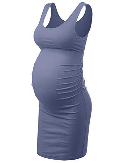 KIM S Maternity Bodycon Dress Blue Maternity Dress M