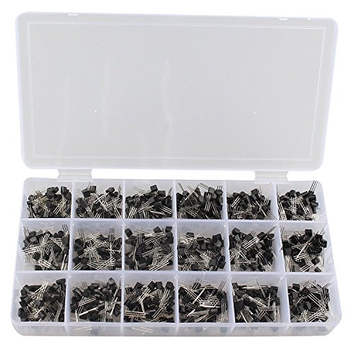 WINGONEER 18 Kinds of Transistor TO-92 NPN PNP Kit Set 40~160V 50~600mA NPN-PNP Assortment Kit Set - 900Pcs