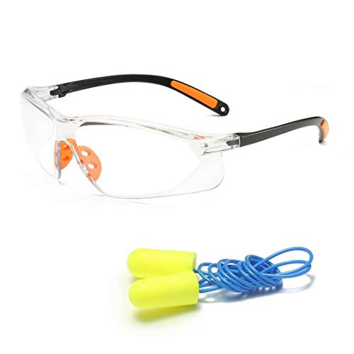 EE Anti-fog Safety Glasses  Safety Goggles for Protection - Shooting Glasses with Earplug GIFT - Protective Anti Scratch Glasses for Eyewear - EE Eye Protection