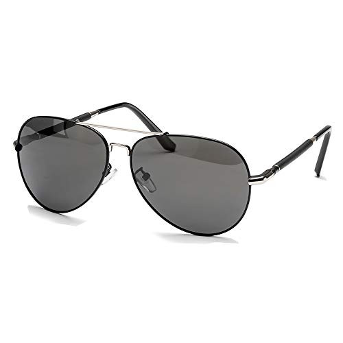 Aviator Sunglasses for Men Polarized UV Protection Vintage Sun Glasses Men's Military Aviator Sunglasses Style Classic Sunglasses -Non Mirrored Silver Frame-