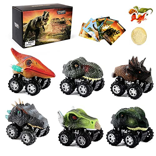 Dinosaur Car Toys for Boys - 6 Pack Kids Pull Back Dinosaurs Cars Toy for 3 Year Old Boy Girls Small Dino Fun Mini T-Rex Truck for Toddler Age 3 4 5 6 7 Years Birthday Party Gifts Dinosaur Car Toys for Boys - 6 Pack Kids Pull Back Dinosaurs Cars Toy for 3 Year Old Boy Girls Small Dino Fun Mini T-Rex Truck for Toddler Age 3 4 5 6 7 Years Birthday Party Gifts
