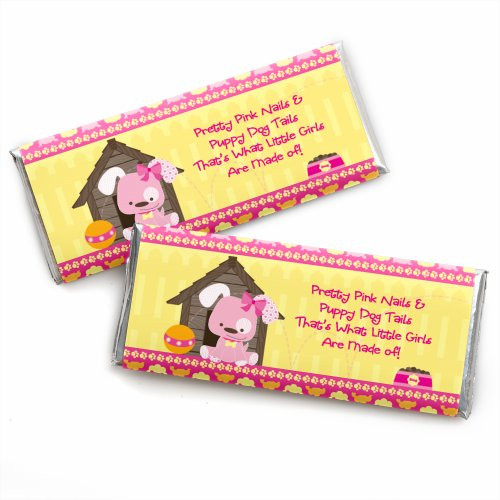 Girl Puppy Dog - Candy Bar Wrappers Baby Shower or Birthday Party Favors - Set of 24 Girl Puppy Dog - Candy Bar Wrappers Baby Shower or Birthday Party Favors - Set of 24