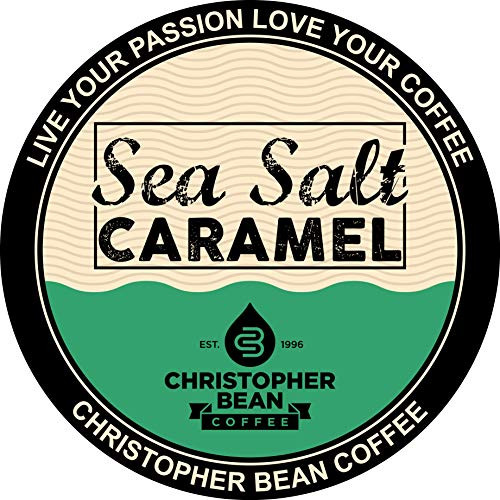 Sea Salt Caramel Single Cup Coffee Christopher Bean Coffee K Cup, For Keurig Brewers (18 Count Box)