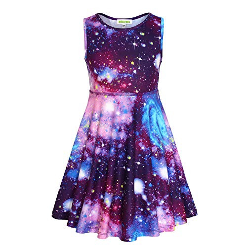 MODAFANS Girls Dress Sleeveless Swing Party Dresses Casual Summer Sundress Cosmic 6-7 Years MODAFANS Girls Dress Sleeveless Swing Party Dresses Casual Summer Sundress Cosmic 6-7 Years